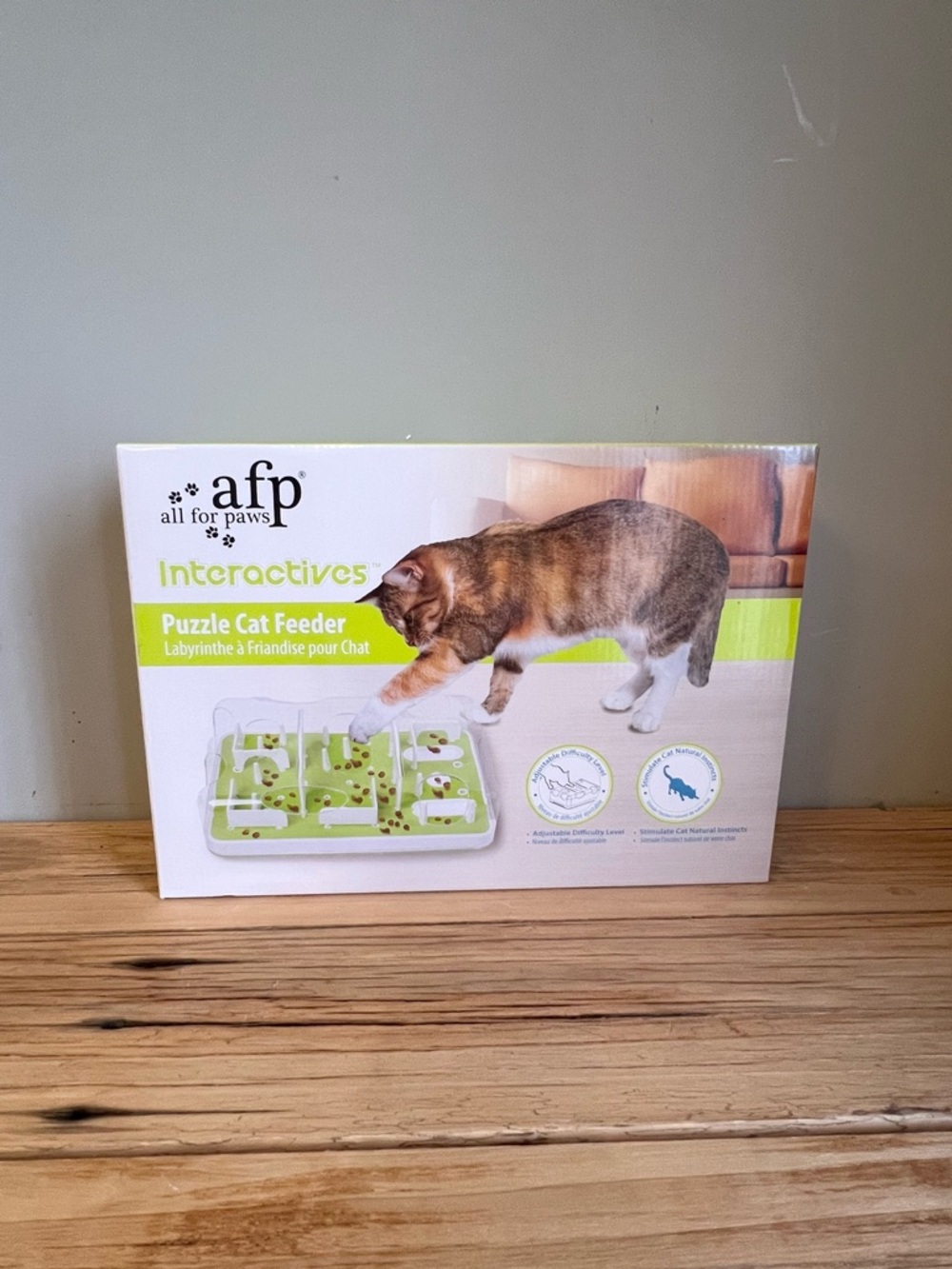 All For Paws Interactive Puzzle Cat Feeder - Light Green